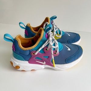 Nike React Presto Sneakers Shoes Size 1Y Unisex Multicolor CK1752-400 *Cleaned*